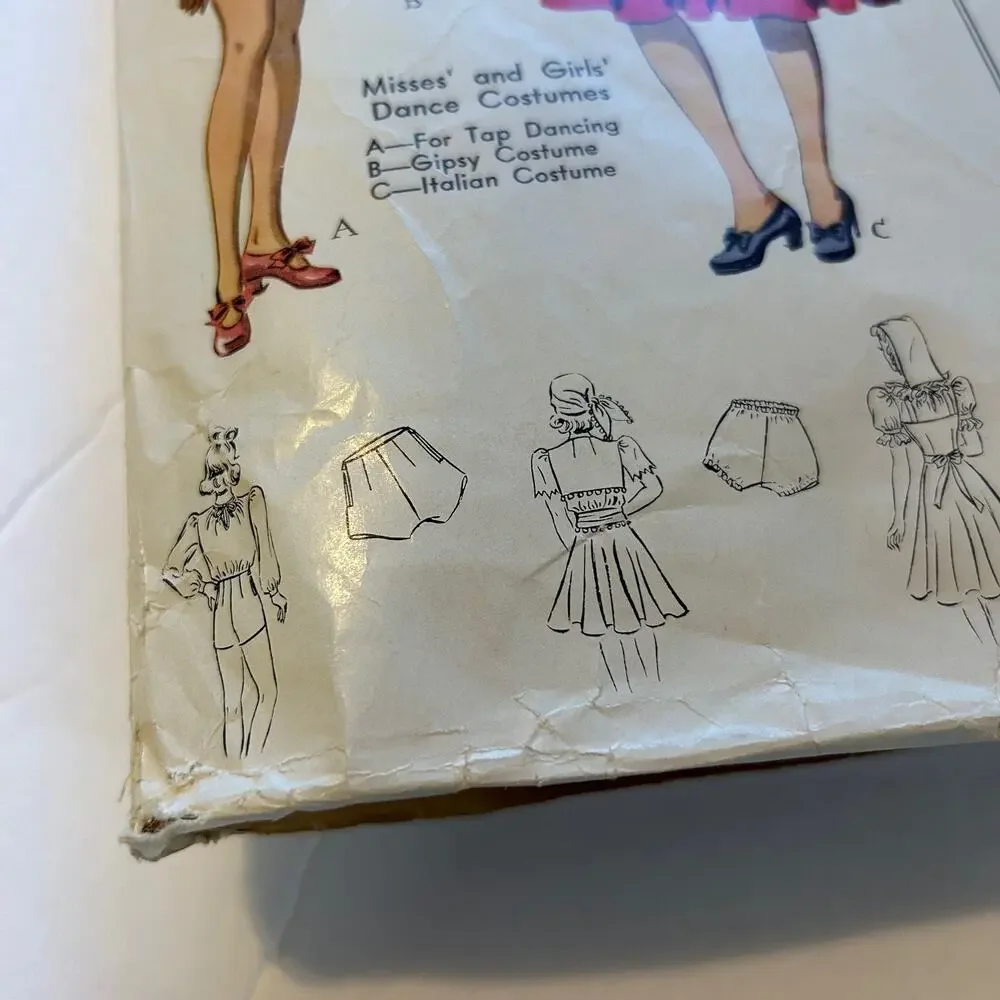McCall Vintage 1940's‎ Pattern #792 Misses/Girls Dance Costumes Size 8